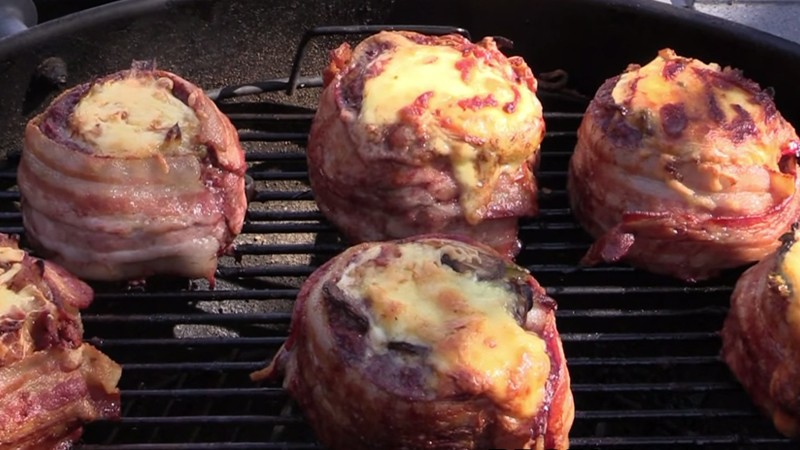 Beer Can Bacon Burgers