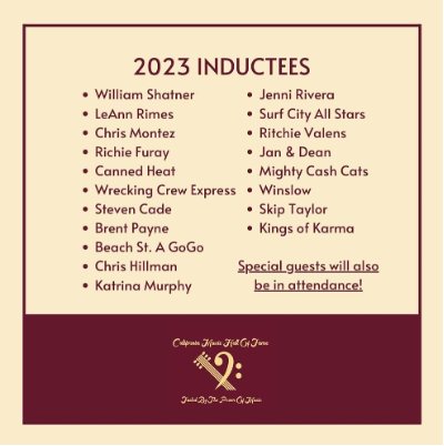 California Music Hall Of Fame 2023 Inductees
