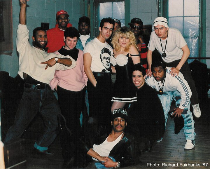 Dancers at the fun with bad boys video shoot. Most notably in front on floor.